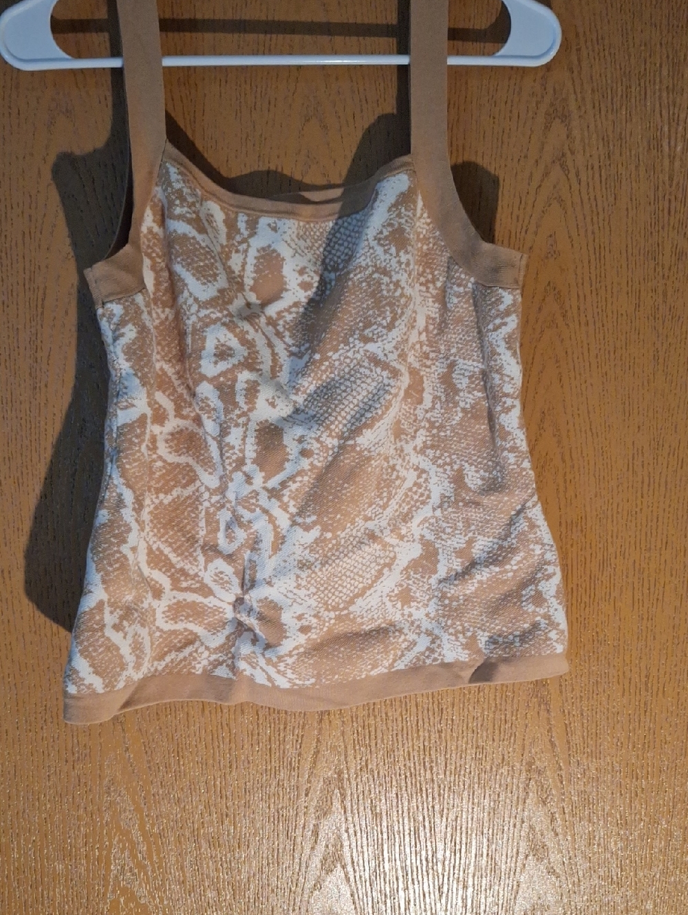 Nine West Beige and White Snake-Print Tank Top